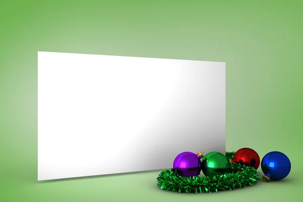 Cartaz com decorações coloridas de Natal — Fotografia de Stock