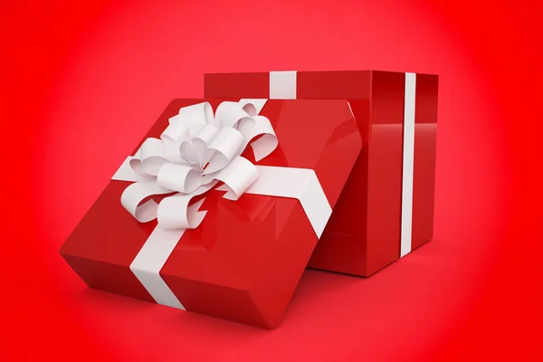 Composite image of red and white gift box — Stock Photo, Image