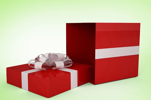 Caja de regalo roja y blanca — Foto de Stock