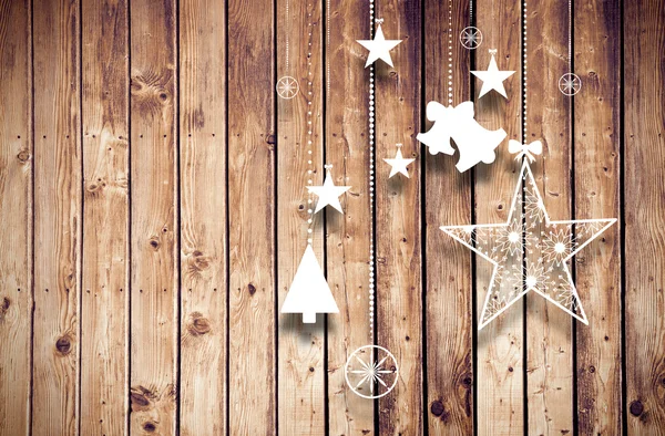 Composite image of hanging christmas decorations — Stock Photo, Image