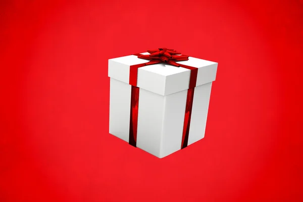 White and red gift box — Stock Photo, Image