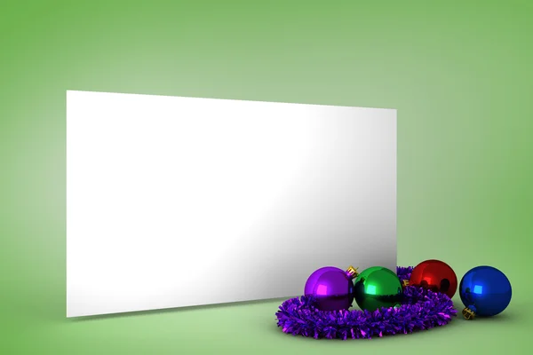 Cartaz com decorações coloridas de Natal — Fotografia de Stock