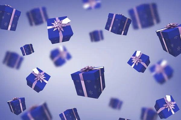 Composite image of purple presents — Stock Photo, Image