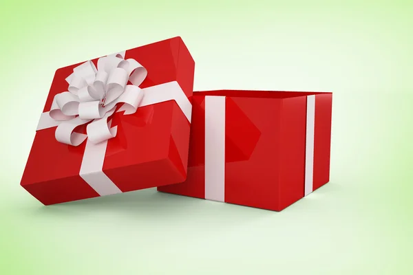 Kırmızı ve beyaz hediye kutusu — Stok fotoğraf