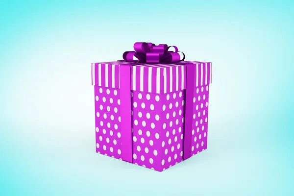 Composite image of purple and silver gift box — Stock Photo, Image