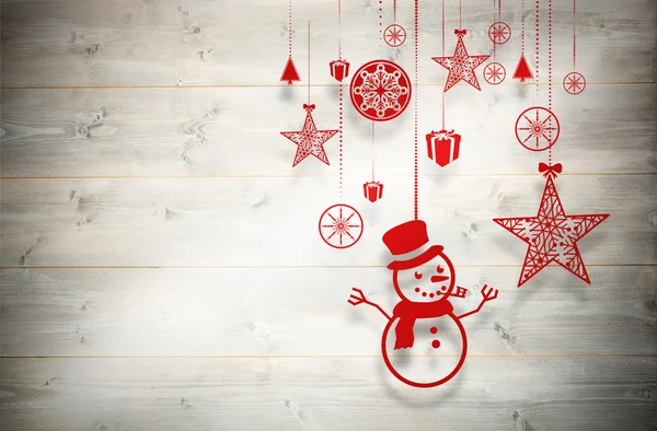 Gambar komposit dari dekorasi Natal gantung — Stok Foto