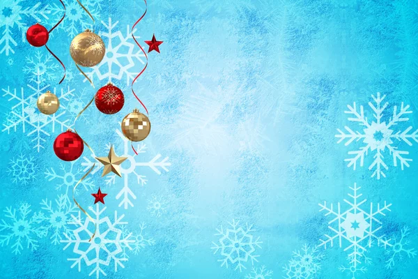 Immagine composita di appendere decorazioni natalizie e stelle filanti — Foto Stock