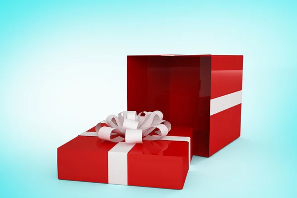 Red and white gift box — Stock Photo, Image