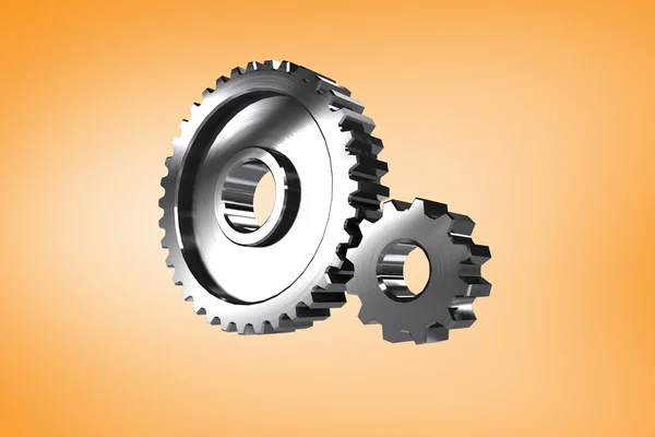 Metal cogs and wheels connecting — Stock Photo, Image