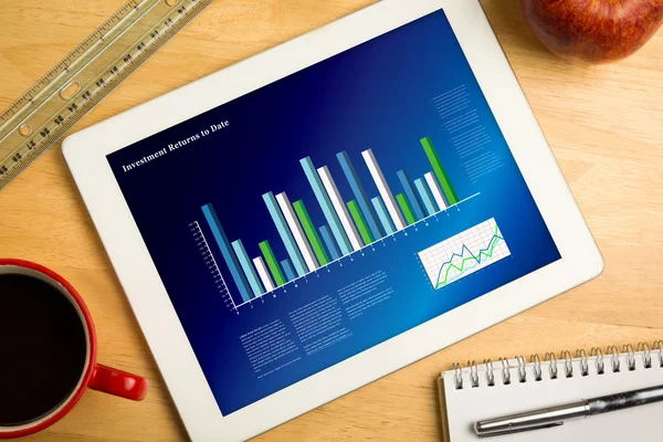 Imagem composta de interface de negócios com gráficos e dados — Fotografia de Stock