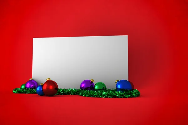 Cartel con coloridas decoraciones navideñas — Foto de Stock