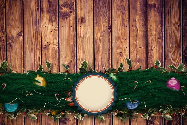 Fir branch christmas decoration garland — Stock Photo, Image