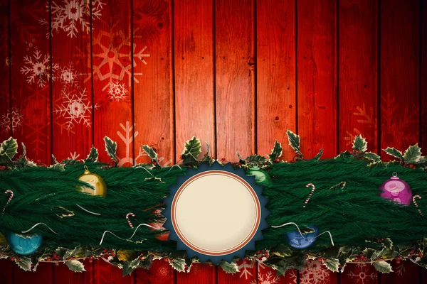 Fir branch Kerstmis decoratie garland — Stockfoto