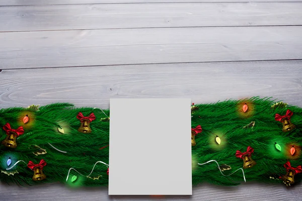 Fir branch christmas decoration garland — Stock Photo, Image