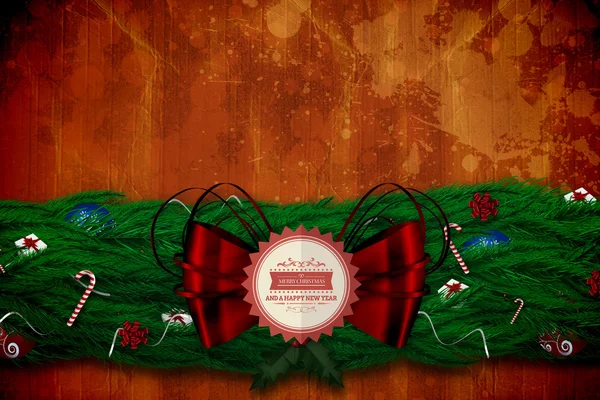 Ramo de abeto natal decoração guirlanda — Fotografia de Stock