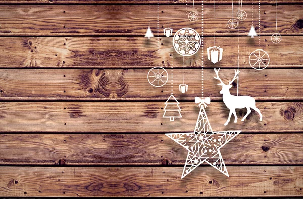 Composite image of hanging christmas decorations — Stock Photo, Image