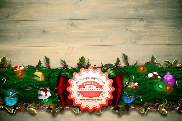 Köknar dalı Noel dekorasyon garland — Stok fotoğraf