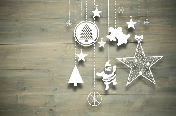 Composite image of hanging christmas decorations — Stock Photo, Image