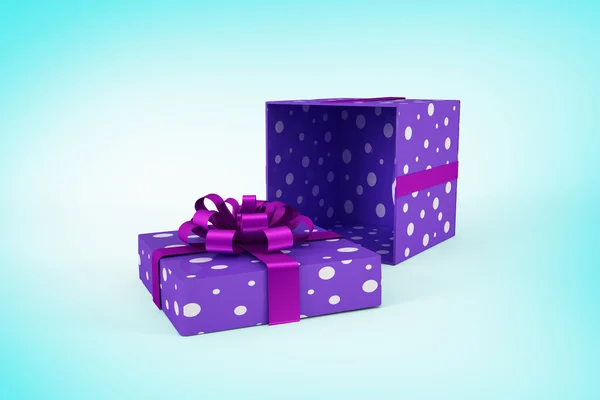 Purple and silver gift box — Stock Photo, Image