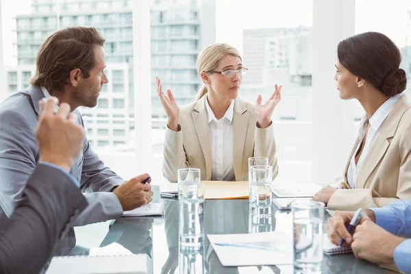 Young business people in board room meeting — Stock Photo, Image