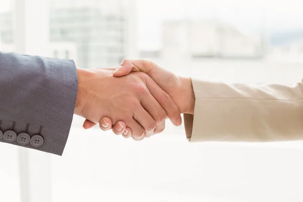 Close-up van zakenmensen die elkaar de hand schudden — Stockfoto