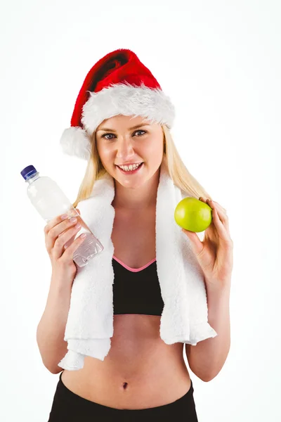 Fiesta en forma rubia sonriendo a la cámara — Foto de Stock