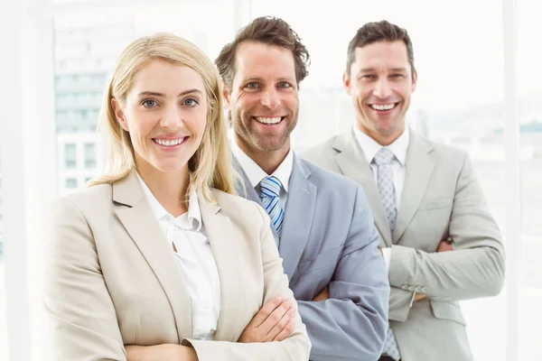 Confident happy young business people in office — Stock Photo, Image
