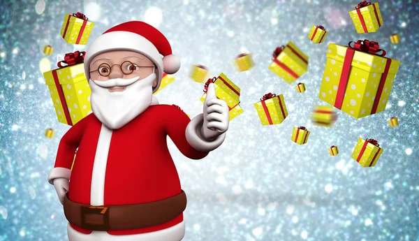 Composite image of cute cartoon santa claus — Stock Photo, Image