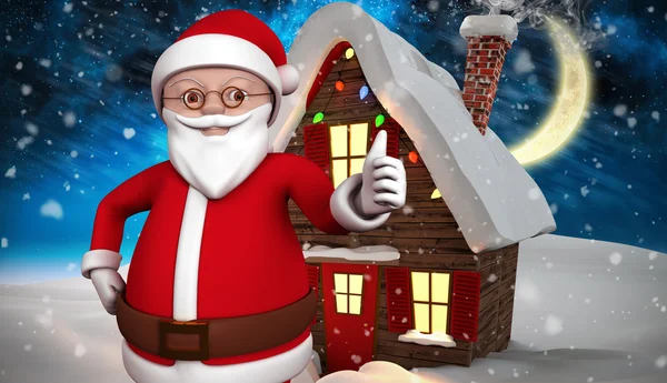 Composite image of cute cartoon santa claus — Stock Photo, Image