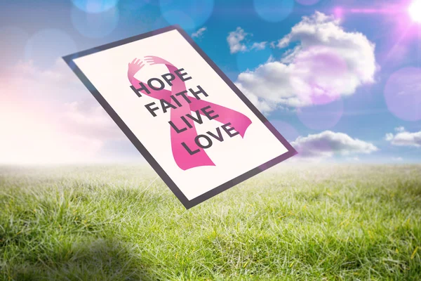 Composite image of breast cancer awareness message — Stock Photo, Image