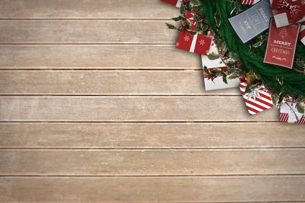 Festive christmas wreath with decorations — Stock Photo, Image