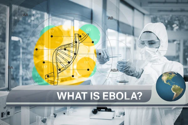 Ebola news flash with medical imagery — Stock Photo, Image