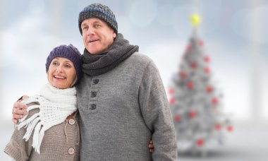 Composite image of mature winter couple clipart