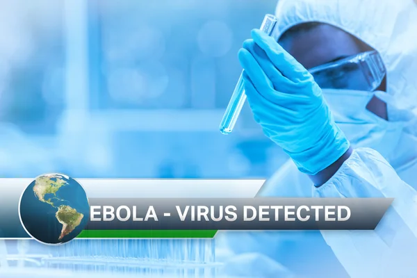 Ebola news flash with medical imagery — Stock Photo, Image