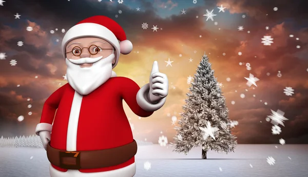 Composite image of cute cartoon santa claus — Stock Photo, Image