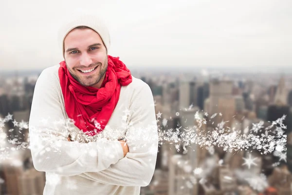 Samengestelde afbeelding van knappe hipster — Stockfoto