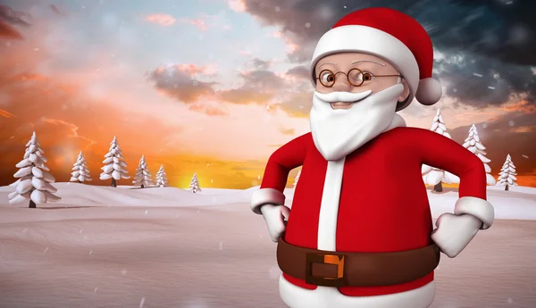 Image composite de mignon dessin animé santa claus — Photo