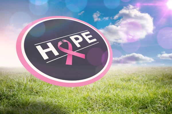 Composite image of breast cancer awareness message on poster — Stock Photo, Image