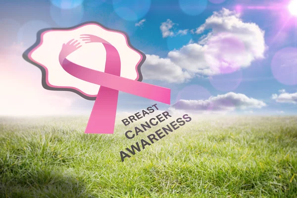 Composite image of breast cancer awareness message — Stock Photo, Image