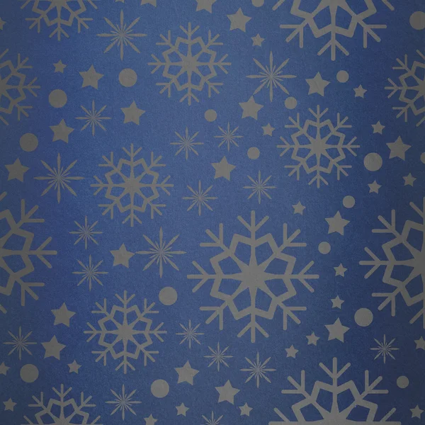 Snowflake vzor proti modré viněta — Stock fotografie
