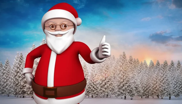 Composite image of cute cartoon santa claus — Stock Photo, Image