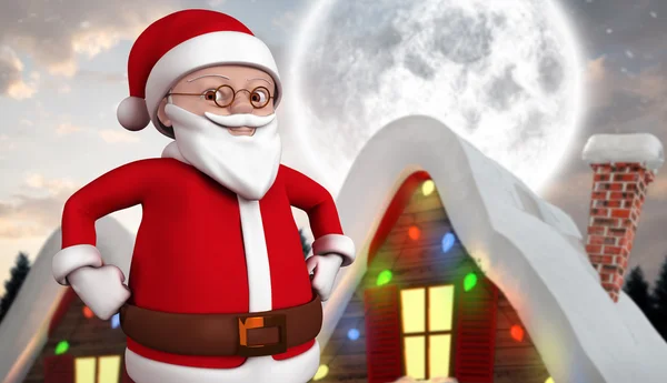 Immagine composita di carino cartone animato Babbo Natale — Foto Stock