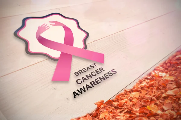 Composite image of breast cancer awareness message — Stock Photo, Image