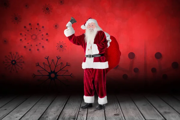 Imagen compuesta de Santa Claus sonando campana — Foto de Stock