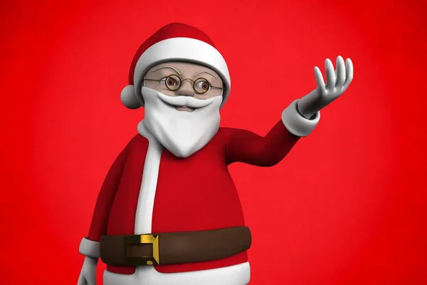 Papai Noel contra fundo vermelho — Fotografia de Stock