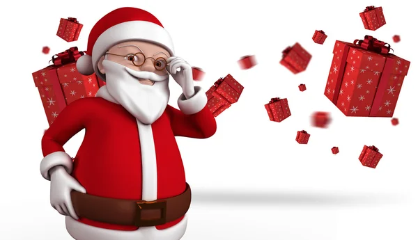 Composite image of cute cartoon santa claus — Stock Photo, Image