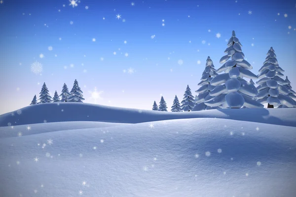 Snow against snowy landscape — Stock Photo, Image