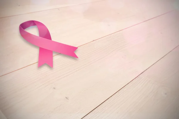 Composite image of breast cancer awareness ribbon — Stock Photo, Image