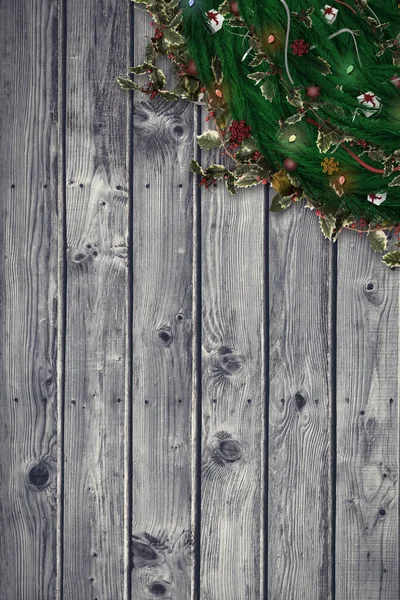 Festive christmas wreath with decorations — Stock Photo, Image