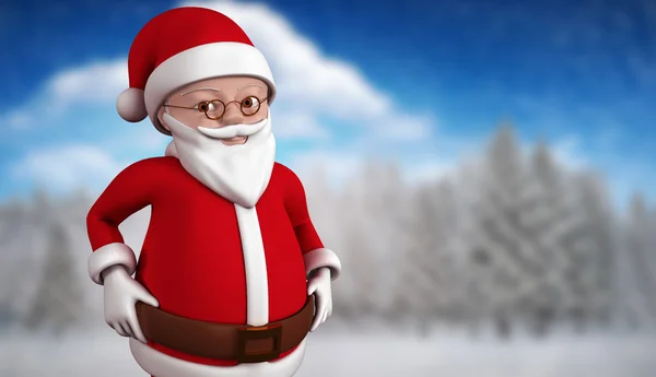 Composite image of cute cartoon santa claus — Stock Photo, Image